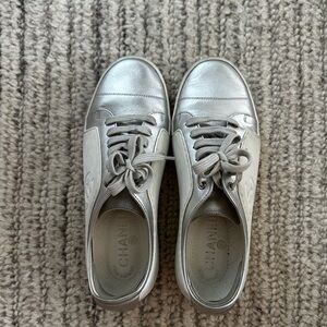 Chanel Metallic Silver Women's Sneakers
